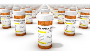 Front view of Pill Bottles