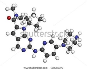 stock-photo-ribociclib-cancer-drug-molecule-cdk-inhibitor-d-rendering-atoms-are-represented-as-spheres-488388370
